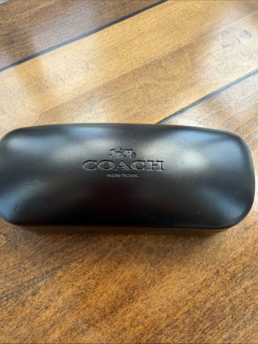 Coach Black Hard Sunglasses Case with Embossed Logo